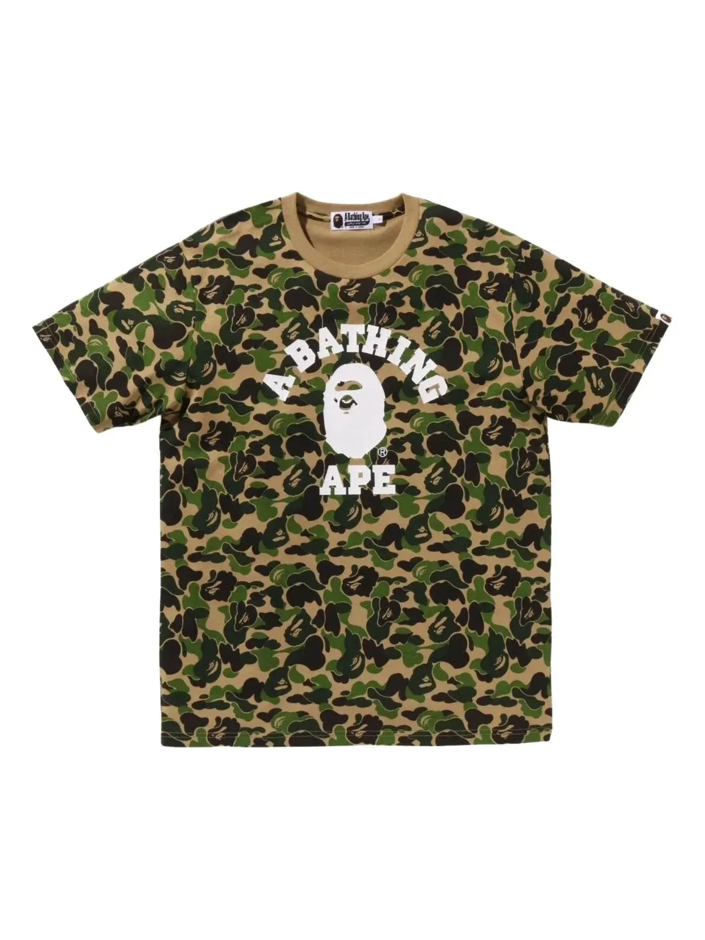 Футболка A Bathing Ape ABC Camo College 'Green' 1M30109011-GREEN — изображение 1 из 1, зеленый