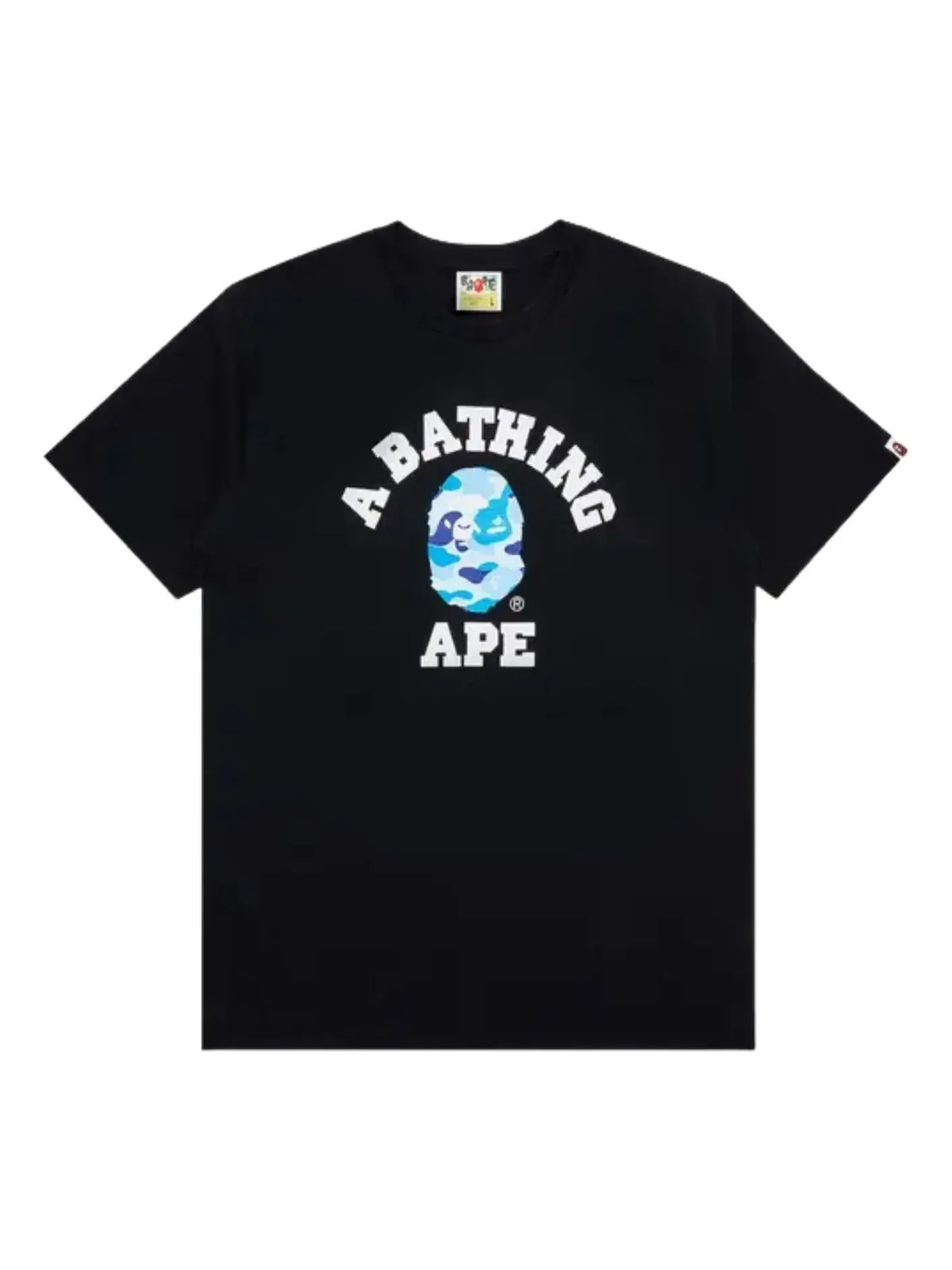 Футболка A Bathing Ape ABC Camo College 'Black Blue' 1M30110004-BLACK-BLUE — изображение 1 из 2, черный