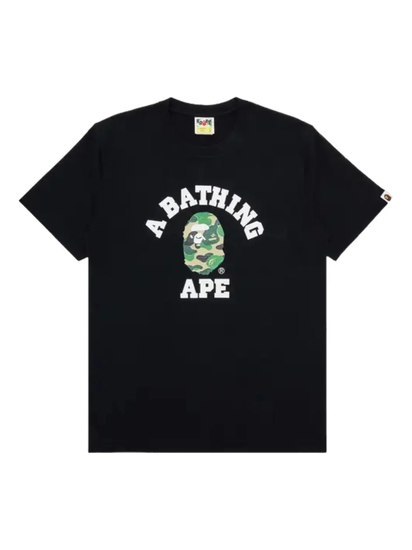 Футболка A Bathing Ape ABC Camo College 'Black Green' 1M30110004-BLACK-GREEN — изображение 1 из 2, черный