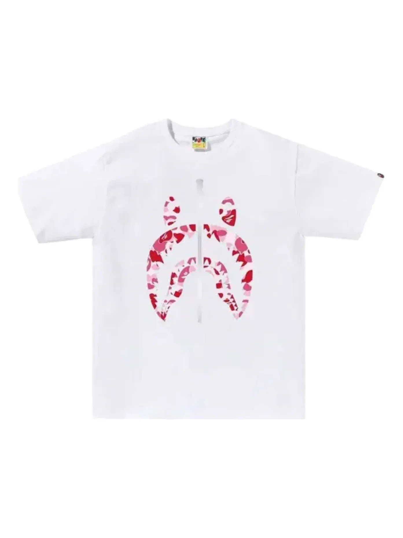Футболка A Bathing Ape ABC Camo Shark 'White Pink' 1M30110007-BLACK-PINK — изображение 1 из 1, белый