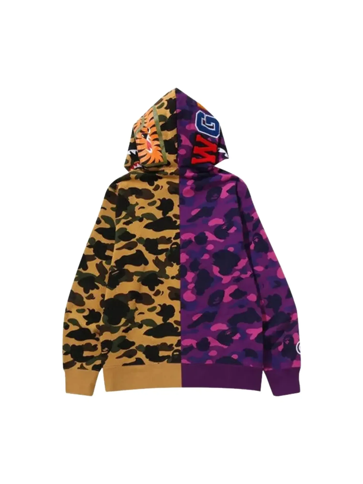 Толстовка на молнии A Bathing Ape Split Camo Shark — изображение 2 из 2, фиолетовый