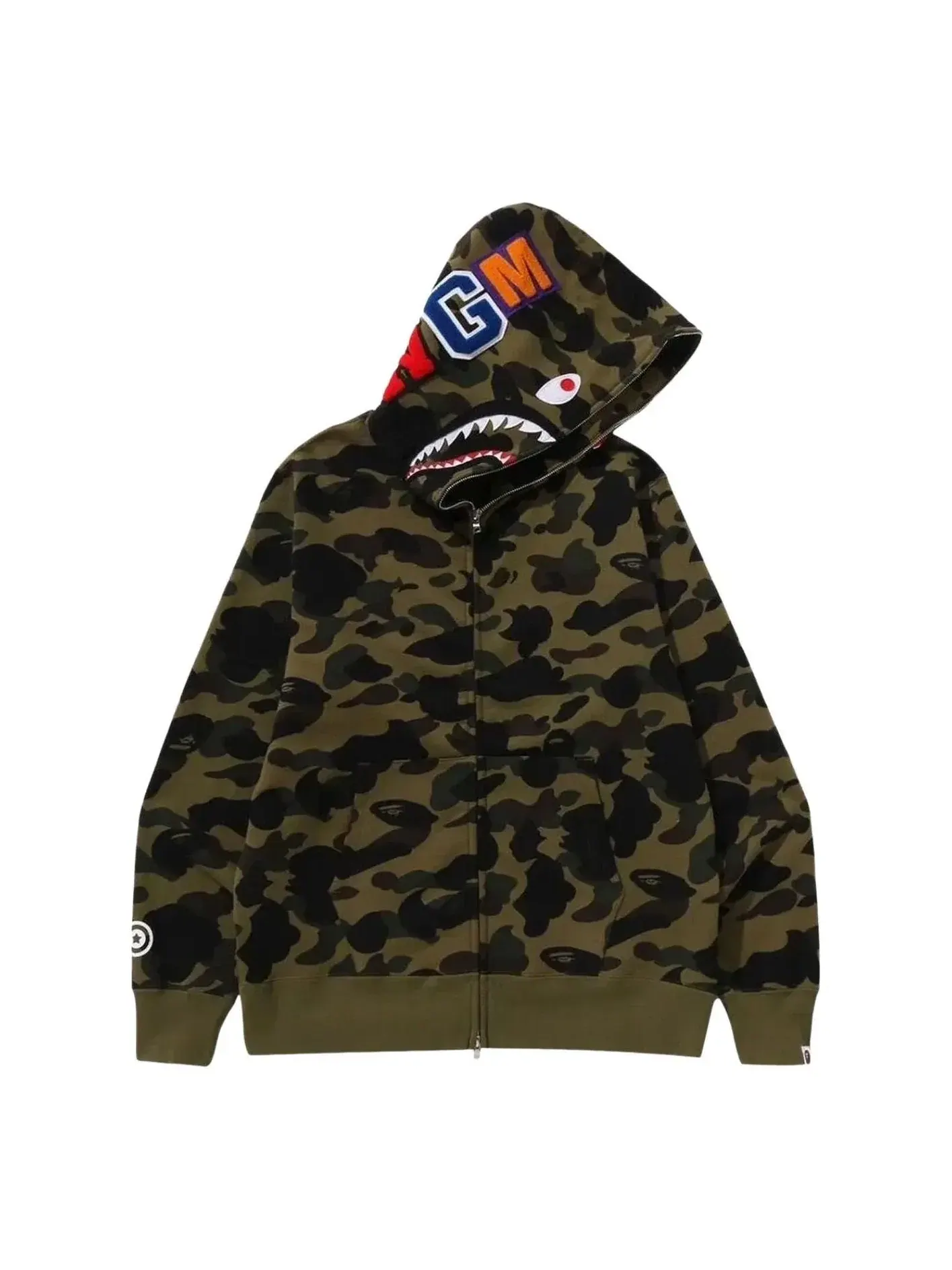 Толстовка на молнии A Bathing Ape Camo Shark — изображение 1 из 1, зеленый