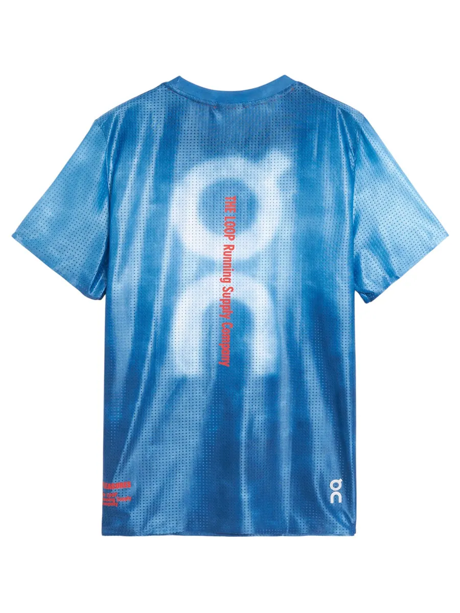 Футболка On Running x Pleasures, Pace T-Shirt, для повседневной носки — изображение 2 из 2, синий
