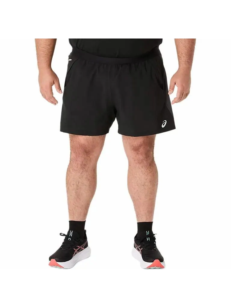 Спортивные шорты ASICS Road 5IN Shorts 'Performance Black Graphite Grey' — изображение 4 из 6, черный