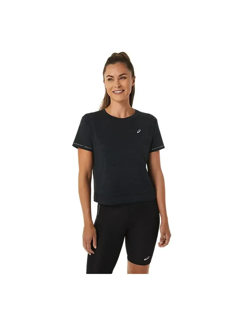 (WMNS) Asics Race Crop Top 'Performance Black Charcoal Grey'