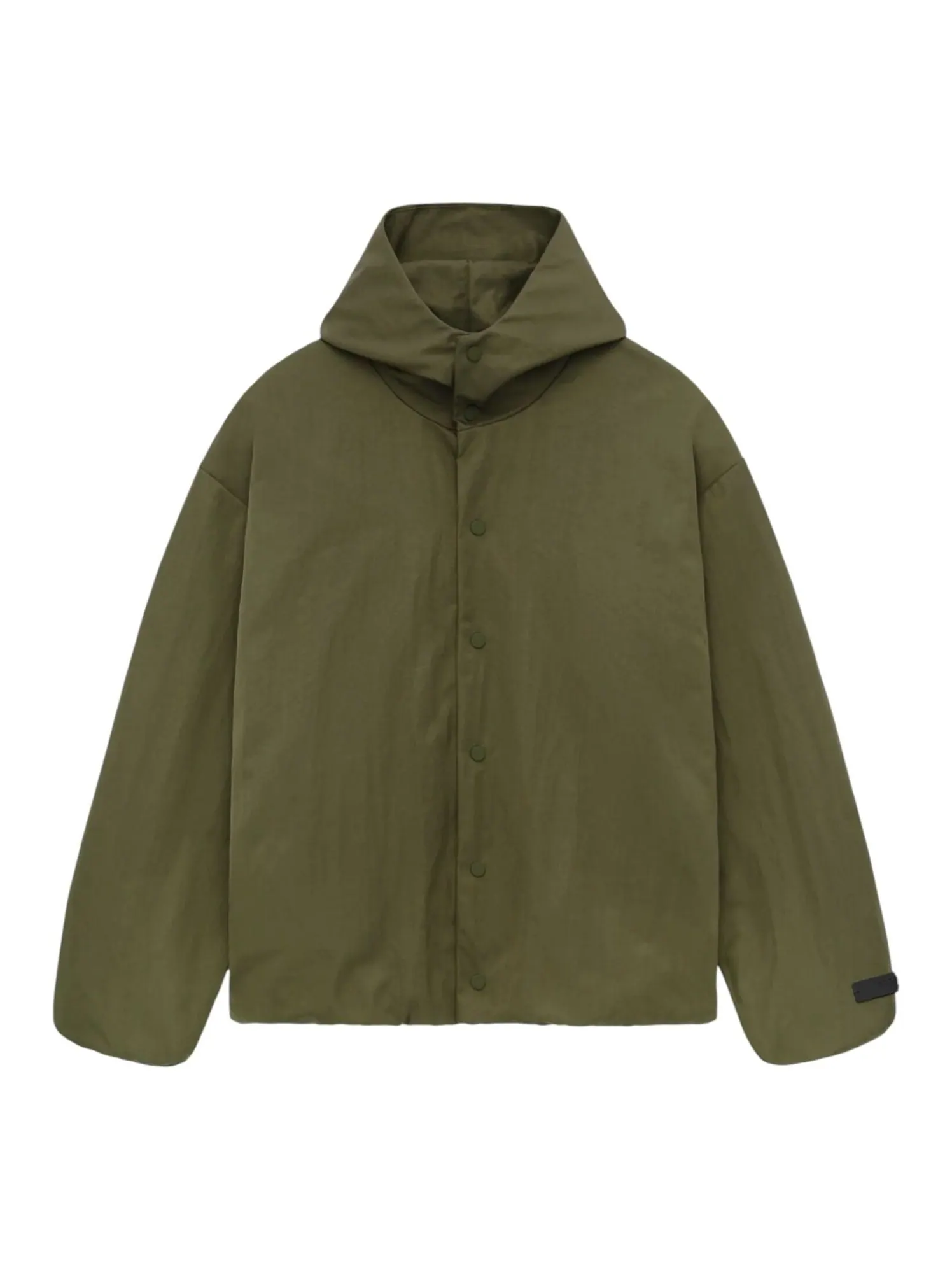Куртка Fear of God Essentials Textured Nylon Hooded Coaches Jacket 'Military' — изображение 1 из 2, зеленый