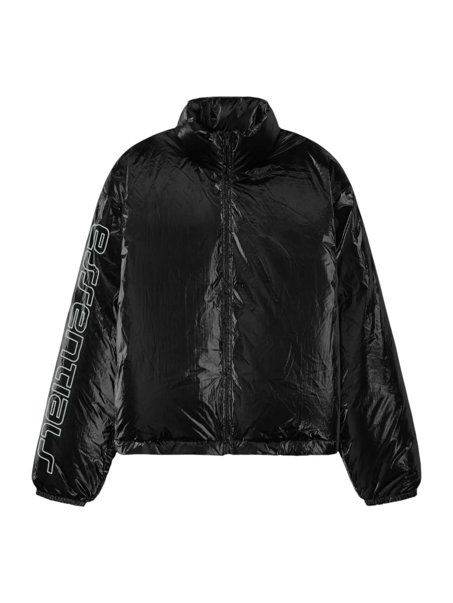 Пуховая куртка Fear of God Essentials из рипстоп-нейлона — изображение 1 из 2, металлик черный