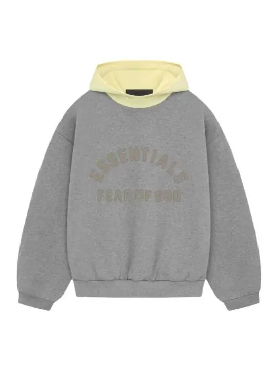Толстовка ss24 nylon fleece hoodie 'dark heather oatmeal garden yellow' Fear Of God Essentials — изображение 1 из 1