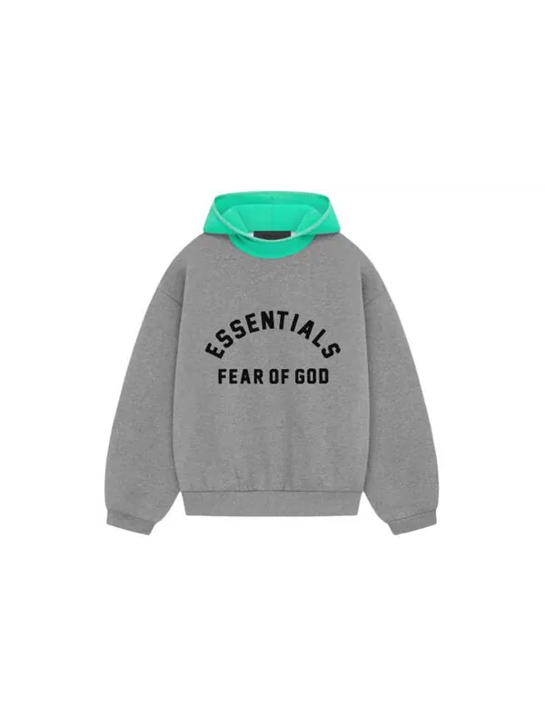 Толстовка ss24 nylon fleece hoodie 'dark heather oatmeal mint leaf' Fear Of God Essentials — изображение 2 из 2