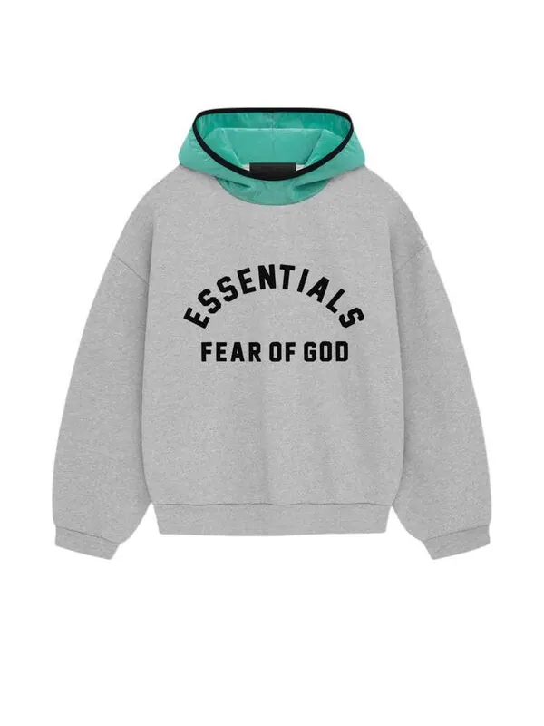 Толстовка nylon fleece 'light heather grey mint leaf' Fear Of God Essentials — изображение 1 из 2, светлый серый