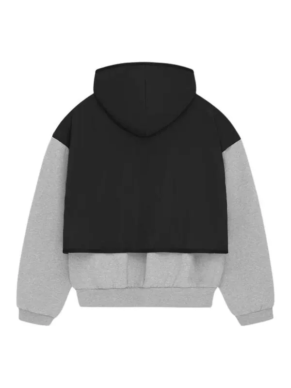 Толстовка nylon fleece hoodie 'light heather grey jet black' Fear Of God Essentials — изображение 2 из 2, серый/черный