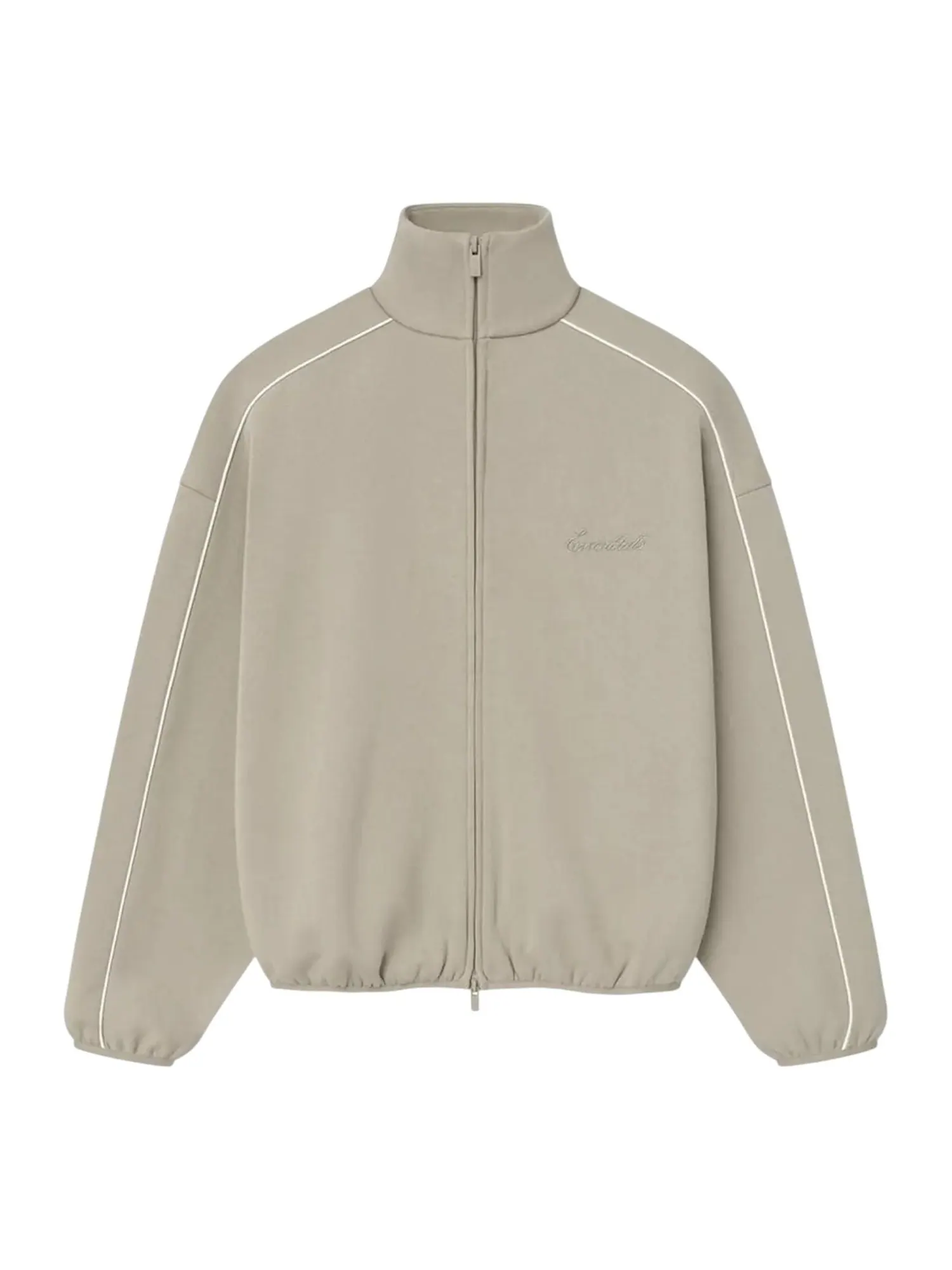 Куртка Fear of God Essentials Modern Fleece Track Jacket With Piping 'Timber Cloud White' — изображение 1 из 2, бежевый