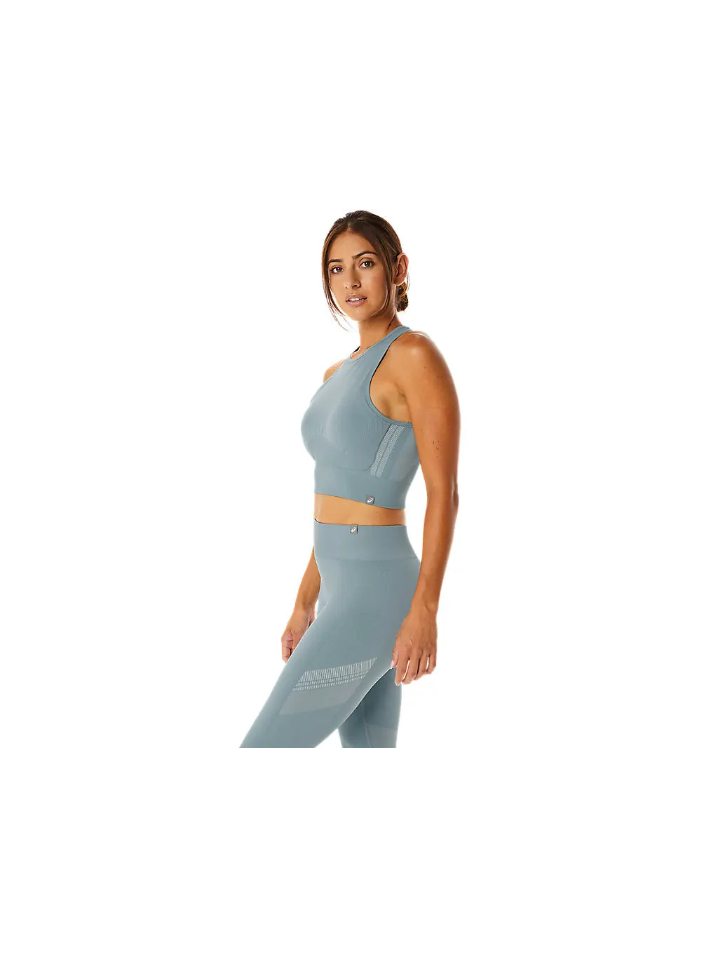 Бюстгальтер (WMNS) ASICS Nagino Flex Seamless Bra 'Light Steel' — изображение 3 из 3, серый