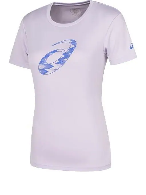 Футболка (WMNS) ASICS Spiral Graphic Short Sleeve T-Shirt Asia Sizing 'Faded Ash Rock' — изображение 1 из 1, фиолетовый
