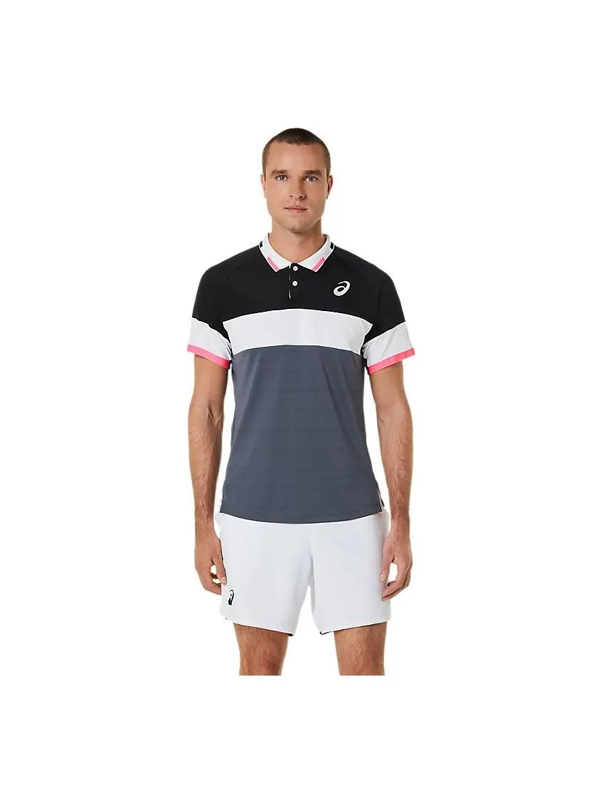 Поло ASICS Match Polo Shirt 'Performance Black Carrier Grey' — изображение 1 из 3, мульти