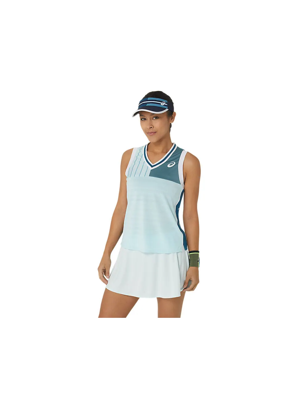 Топ (WMNS) ASICS Match Tank Top 'Aquamarine' — изображение 2 из 3, бирюзовый