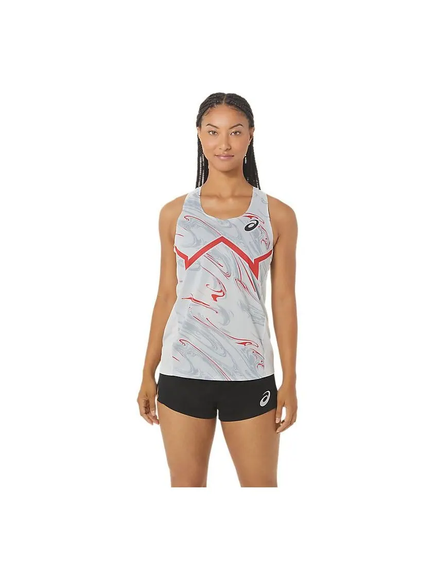 Жилет (WMNS) ASICS CJ-Line Light Singlet 'Glacier Grey Electric Red' — изображение 1 из 3, серый