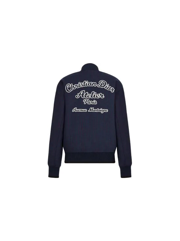 Куртка men's ss22 logo printing stripe long sleeves jacket autumn blue Dior — изображение 2 из 4, синий