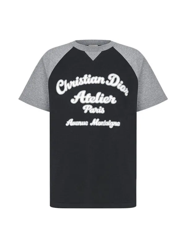 Футболка men's ss22 alphabet pattern loose short sleeve black t-shirt Dior