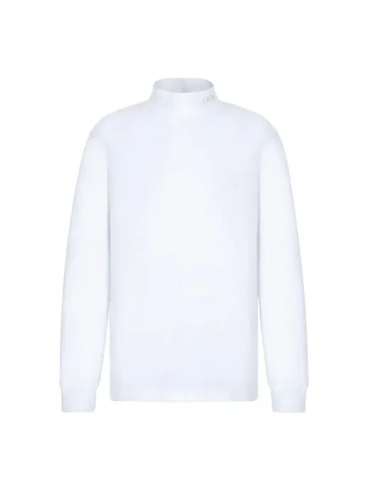 Футболка men's ss22 logo plain weave knit long sleeves white t-shirt Dior