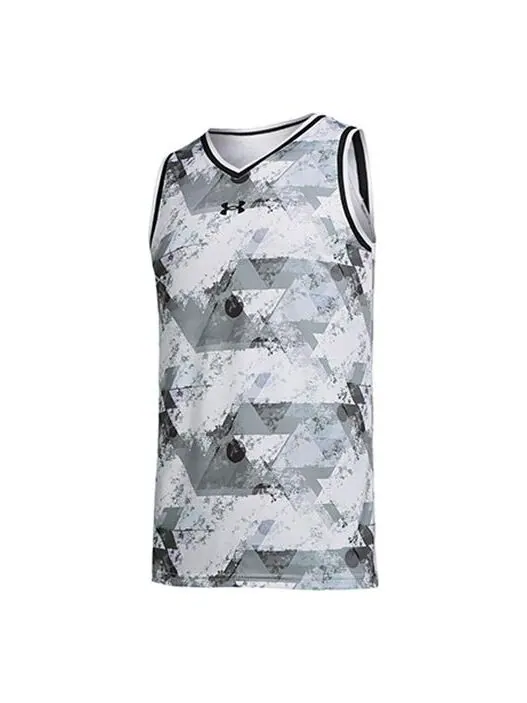 Спортивная футболка basketball jerseys 'grey white' Under Armour — изображение 1 из 4, серый/белый