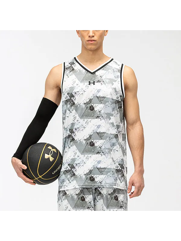 Спортивная футболка basketball jerseys 'grey white' Under Armour — изображение 3 из 4, серый/белый
