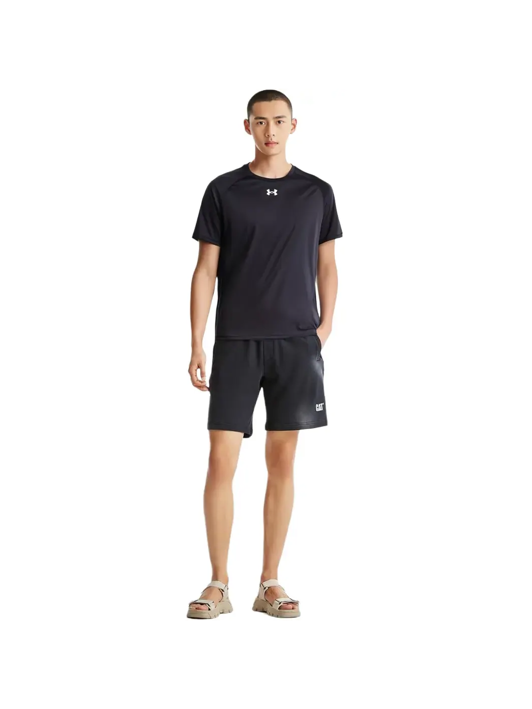 Футболка Under Armour Casual Sport Round Neck Training Short Sleeves — изображение 7 из 9, черный