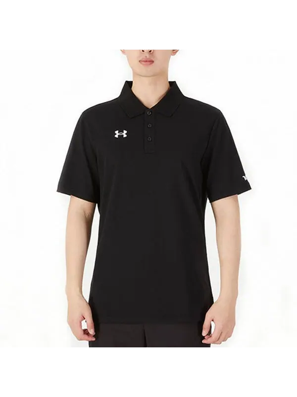Футболка men's sports lapel training short sleeve polo shirt black Under Armour — изображение 3 из 4, черный