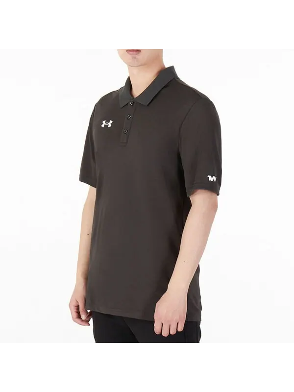 Футболка men's casual sports lapel training breathable short sleeve polo shirt gray Under Armour — изображение 4 из 4, серый