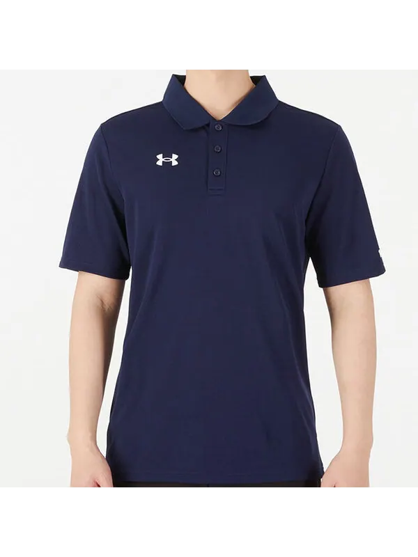 Футболка men's casual sports lapel training breathable short sleeve polo shirt blue Under Armour — изображение 3 из 4, синий