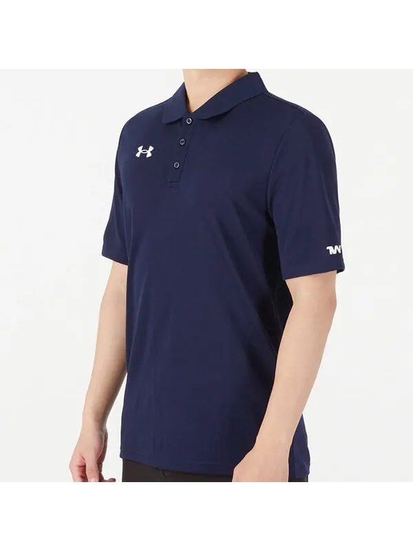 Футболка men's casual sports lapel training breathable short sleeve polo shirt blue Under Armour — изображение 4 из 4, синий