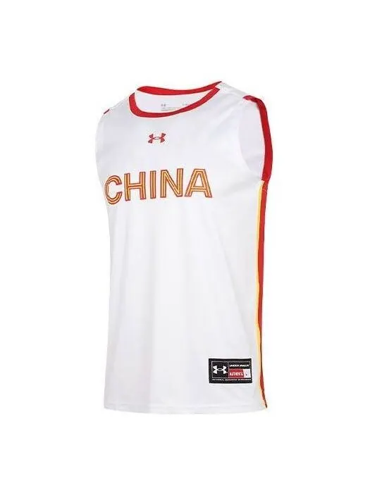Спортивная футболка china basketball jersey 'white' Under Armour — изображение 1 из 4, белый/красный
