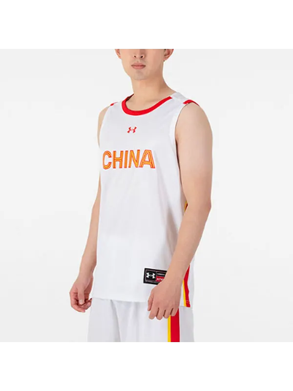 Спортивная футболка china basketball jersey 'white' Under Armour — изображение 4 из 4, белый/красный