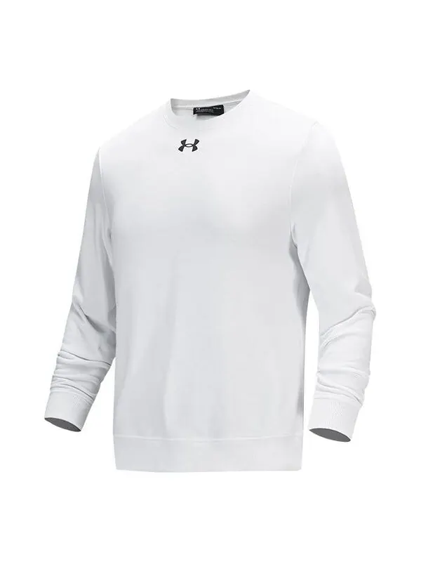 Толстовка rival fleece 2.0 crew pullover 'white' Under Armour — изображение 1 из 4, белый/черный