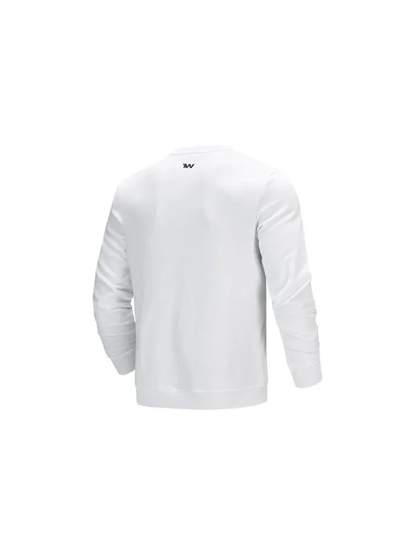 Толстовка rival fleece 2.0 crew pullover 'white' Under Armour — изображение 2 из 4, белый/черный