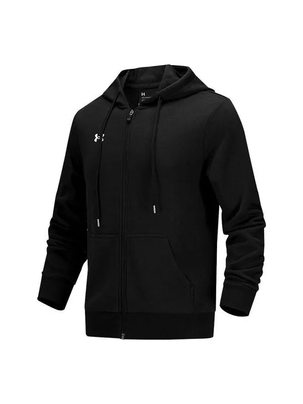Куртка essential fleece full zip hoodie 'black' Under Armour — изображение 1 из 2, черный