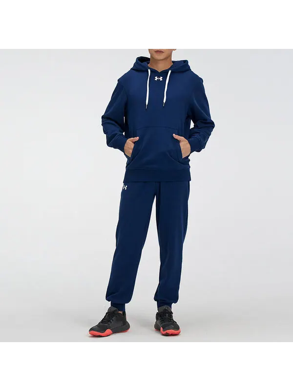 Куртка hustle fleece hoodie 'college blue' Under Armour — изображение 3 из 4, синий