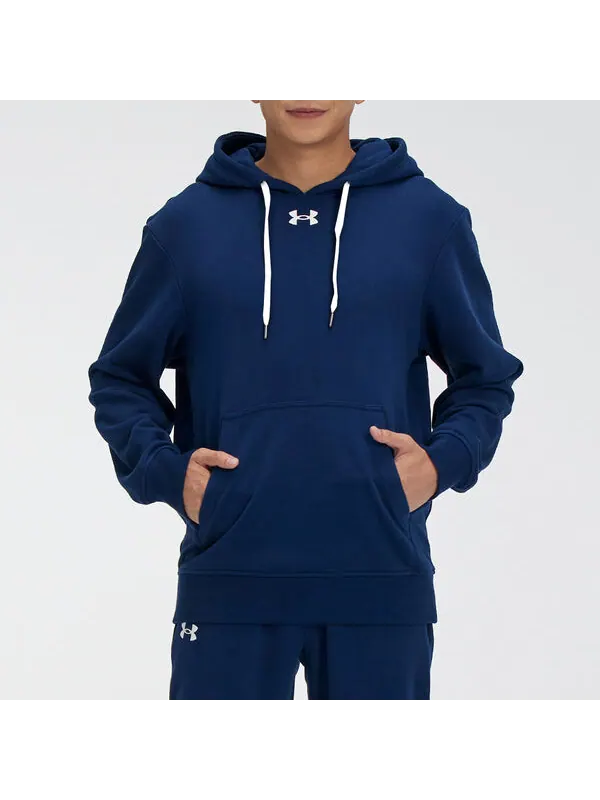 Куртка hustle fleece hoodie 'college blue' Under Armour — изображение 4 из 4, синий