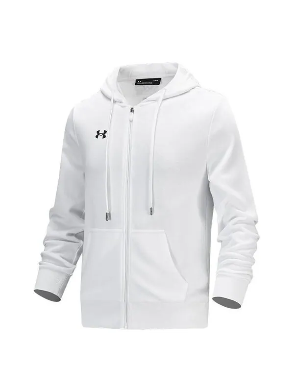 Куртка fleece full zip hoodie 'white' Under Armour — изображение 1 из 2, белый