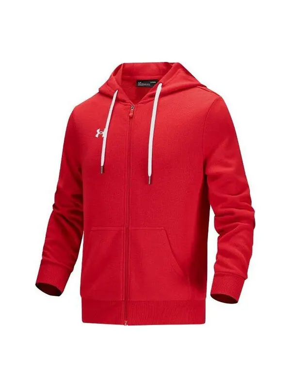 Куртка essential fleece full zip hoodie 'red' Under Armour — изображение 1 из 2, красный