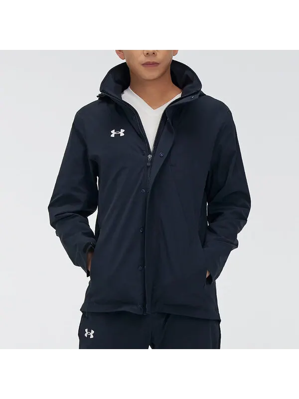 Куртка windproof hooded training jacket 'black' Under Armour — изображение 3 из 4, черный