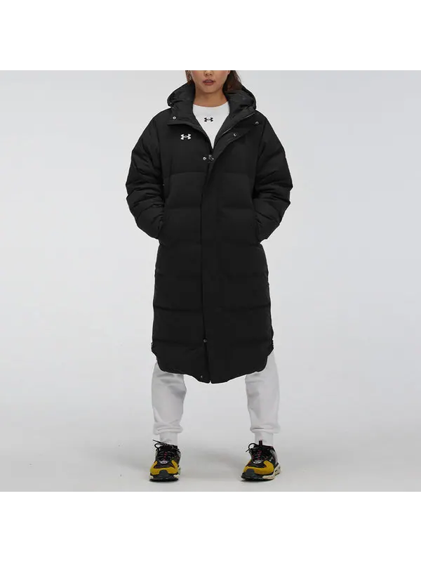 Куртка long puffer jacket 'black' Under Armour — изображение 3 из 4, черный