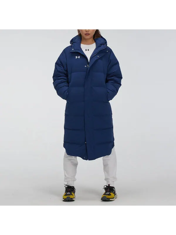 Куртка long puffer jacket 'college blue' Under Armour — изображение 3 из 4, синий