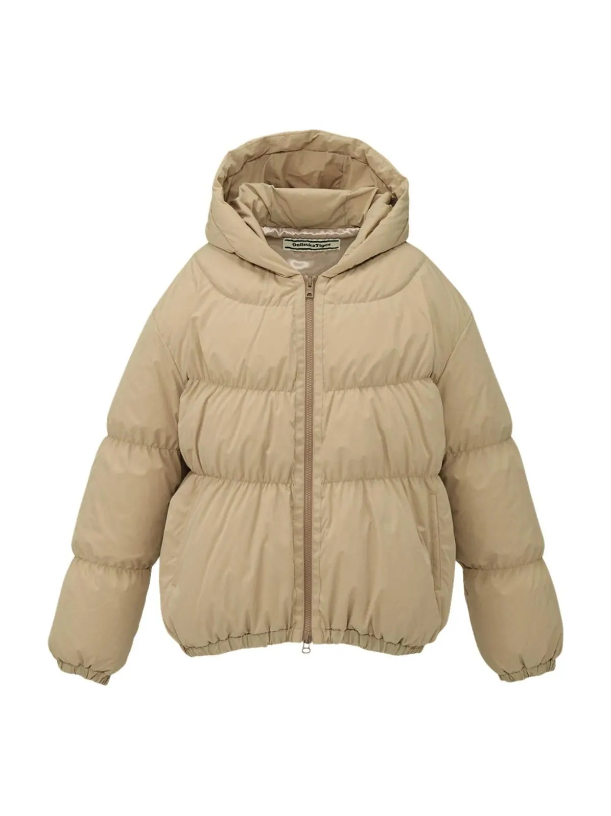 (WMNS) Пуховая куртка Onitsuka Tiger Hooded Down Jacket 'Light Khaki'