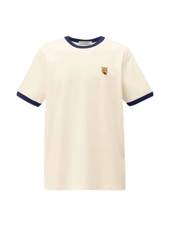 Футболка Onitsuka Tiger Graphic T-shirt 'Off White Navy' — изображение 1 из 2, бежевый