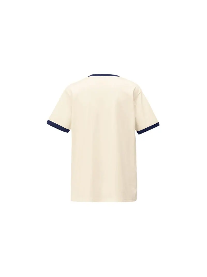 Футболка Onitsuka Tiger Graphic T-shirt 'Off White Navy' — изображение 2 из 2, бежевый