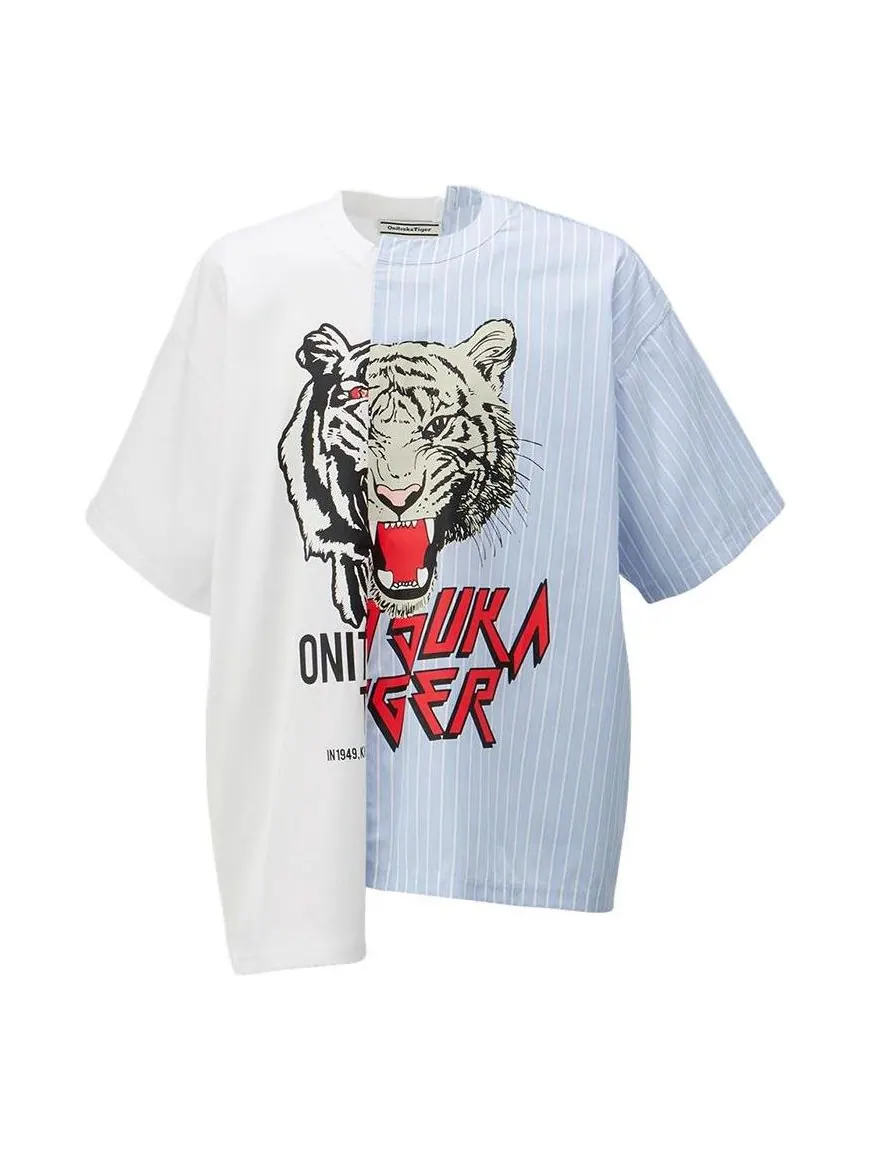 Футболка Onitsuka Tiger Graphic T-shirt 'White Blue' — изображение 1 из 2, белый