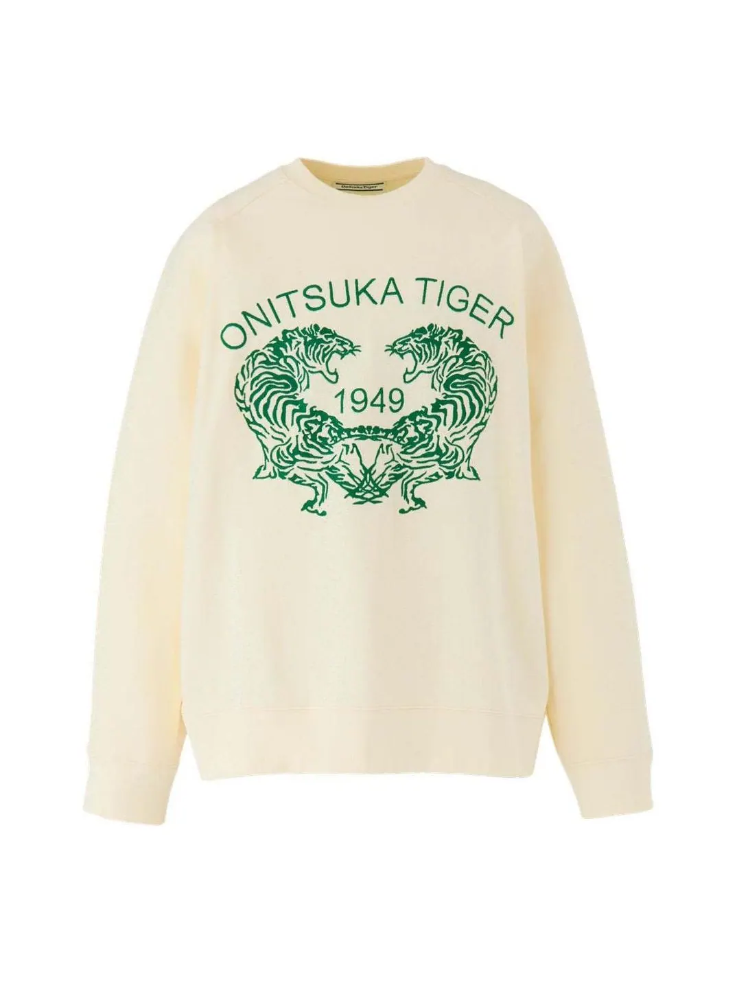 Толстовка Onitsuka Tiger Graphic Sweatshirt 'Off White Green' — изображение 1 из 2, белый/зеленый