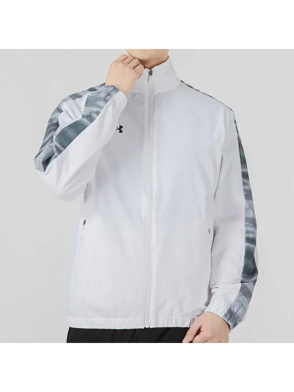 Куртка sportstyle woven full zip jacket 'white' Under Armour — изображение 3 из 4, белый