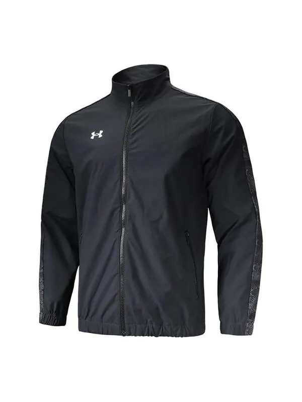 Куртка sportstyle woven full zip jacket 'black' Under Armour — изображение 1 из 4, черный